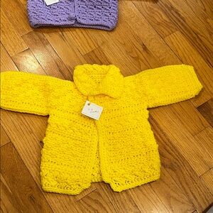 Baby Infant Homemade Crocheted 🧶 Bundle of Joy Bundle 2 boutique sweaters 3-6 mo